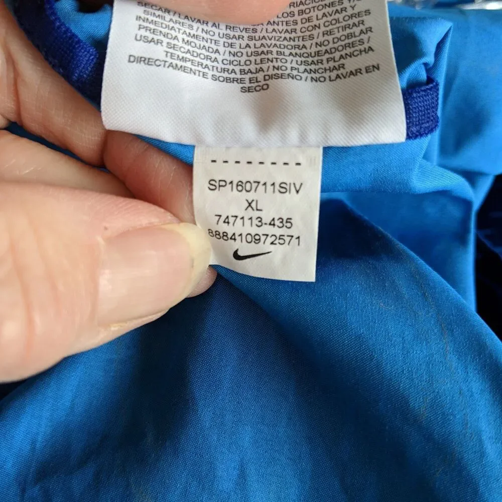 Nike Tech Windrunner Full Zip Jacket Men Size XL Hooded Digital Print Blue